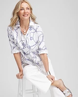 No Iron™ Seashell Tie-Front Top