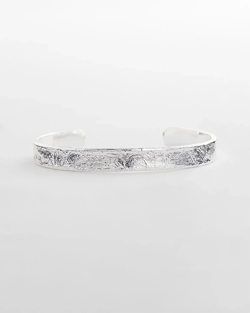 Silvertone Flexible Cuff Bracelet