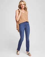 Floral Heatset V-neck Sweater Tank