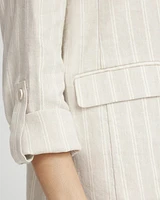 Linen Blend Stretch Stripe Blazer