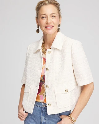 Short Sleeved Tweed Lady Jacket