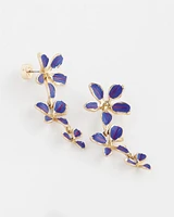 No Droop® Purple Flower Drop Earrings