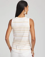 Striped Ribbed High-Neck Tank
