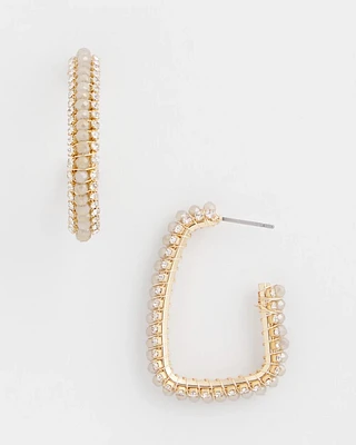 No Droop™ Gold Tone Square Hoop Earrings
