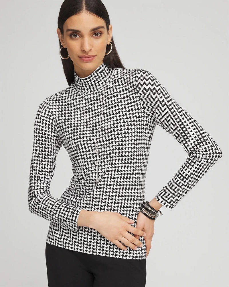 Touch of Cool™ Houndstooth Mock Neck Layering Tee