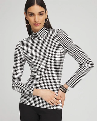 Touch of Cool™ Houndstooth Mock Neck Layering Tee