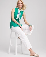 Textured Sleeveless V-Neck Tunic