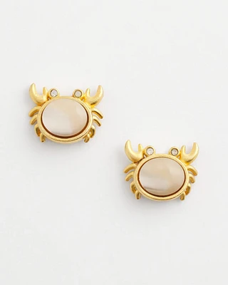 No Droop® Agate Stone Crab Stud Earrings