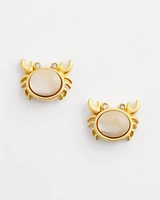 No Droop® Agate Stone Crab Stud Earrings