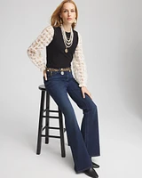 Applique Mesh Sleeve Top