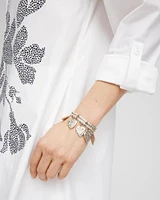 Silver-Tone Leaf Charm Bracelet