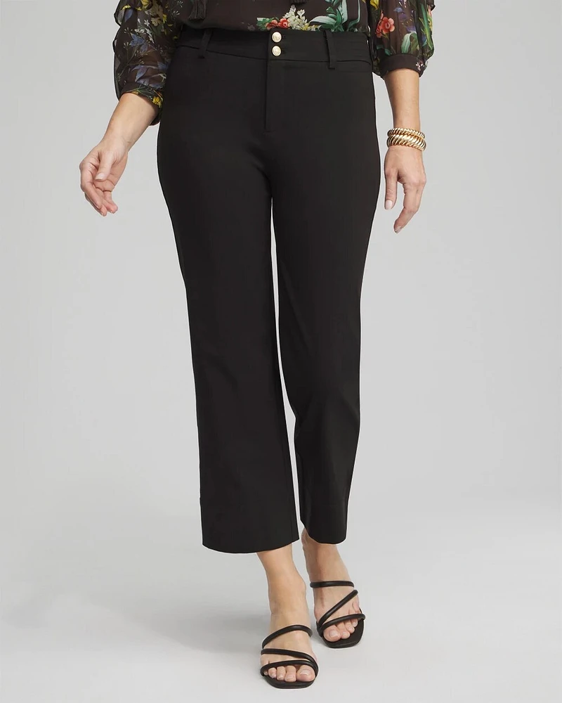 Trapunto Wide Leg Cropped Pants