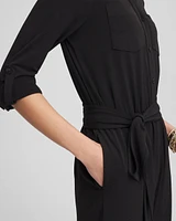 Belted Jersey Maxi Jumpsuit