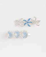 Silvertone Ocean Motif Hair Pins