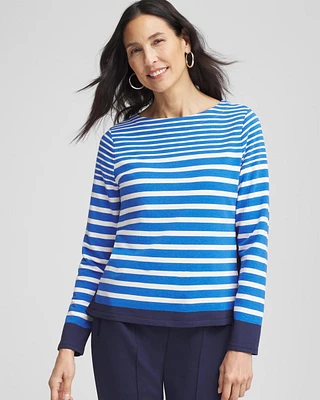 Zenergy® Striped Boatneck Mariner Tee