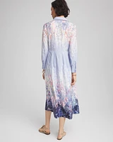 Floral Matte Satin Midi Shirtdress