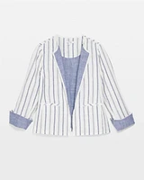 Stripe Linen Frayed Jacket