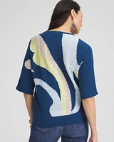 Print V-Neck Pullover Sweater