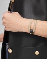 Leather Pavé Magentic Bracelet
