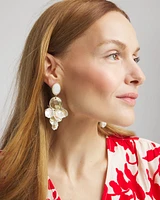 Antique Gold & Seashell Chandelier Earrings