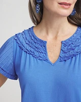 Touch of Cool™ Layered Pleated Flutter Tee