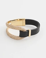Leather Pavé Magentic Bracelet