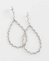 No Droop® Silver Teardrop Wave Earrings