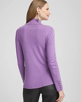 Ecovero™ Button Cuff Turtleneck Sweater