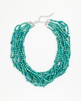Turquoise Beaded Multi-Strand Bib Necklace