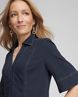 Stretch Denim Maxi Dress