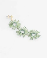 No Droop® Green Star burst Drop Earrings