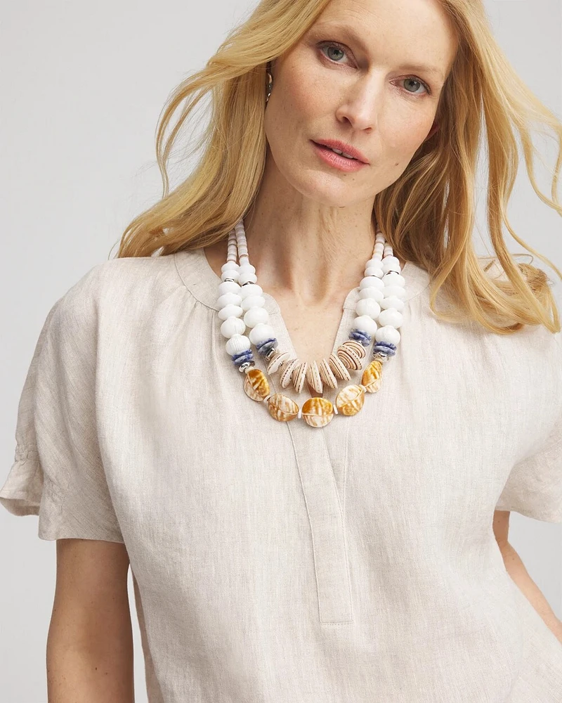 Genuine Seashell & Sodalite Necklace