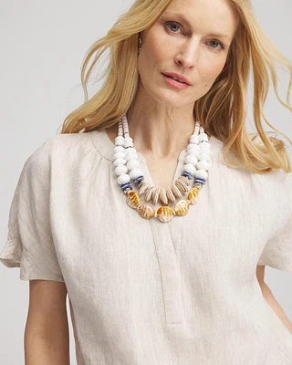 Genuine Seashell & Sodalite Necklace