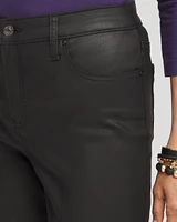 Petite Coated Denim Girlfriend Ankle Jeans