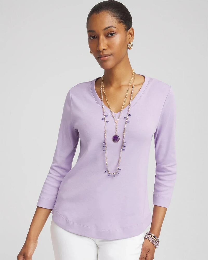 Everyday 3/4 Sleeve V-Neck Tee
