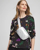 Metallic Silver Quilted Belt Bag