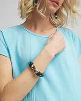 Raffia Parrot Hinge-Cuff Bracelet