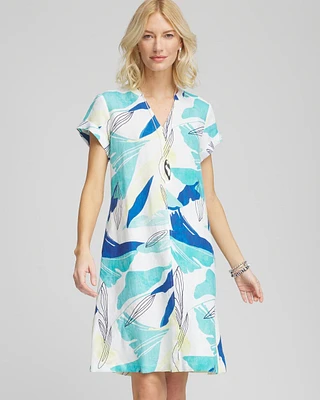 Cuff Sleeve Linen Dress