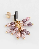No Droop® Shell Beaded Cluster Earrings