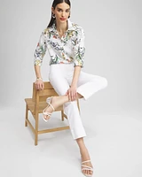 Trapunto Wide Leg Cropped Pants