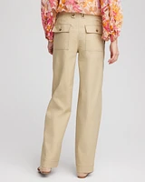 Petite Canvas Cargo Wide-Leg Pants
