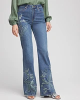 Applique Decorated Denim Jeans