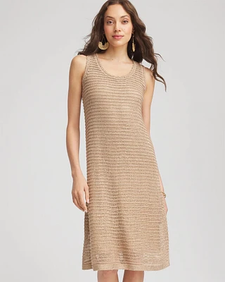 Crochet-Knit Sequins Tank Dress