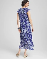 Fit and Flare Chiffon Ruffle Dress