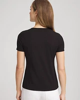 Jersey Knit Ruched Front Tee