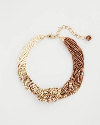 Layered Beaded Knot Necklace
