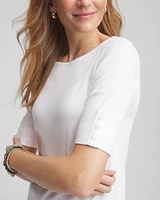 Pima Cotton Bateau-Neck Tee
