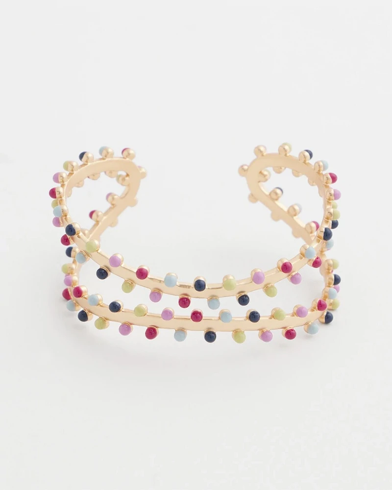 Flexible Gold-Tone Rainbow Cuff