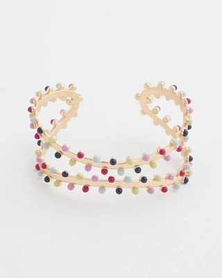 Flexible Gold-Tone Rainbow Cuff