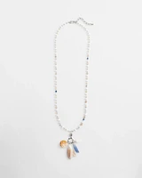 Seashell Beaded Pendant Necklace